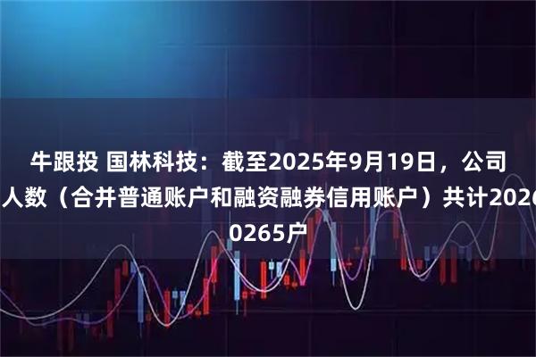 牛跟投 国林科技：截至2025年9月19日，公司股东人数（合并普通账户和融资融券信用账户）共计20265户