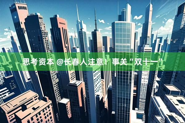思考资本 @长春人注意！事关“双十一”